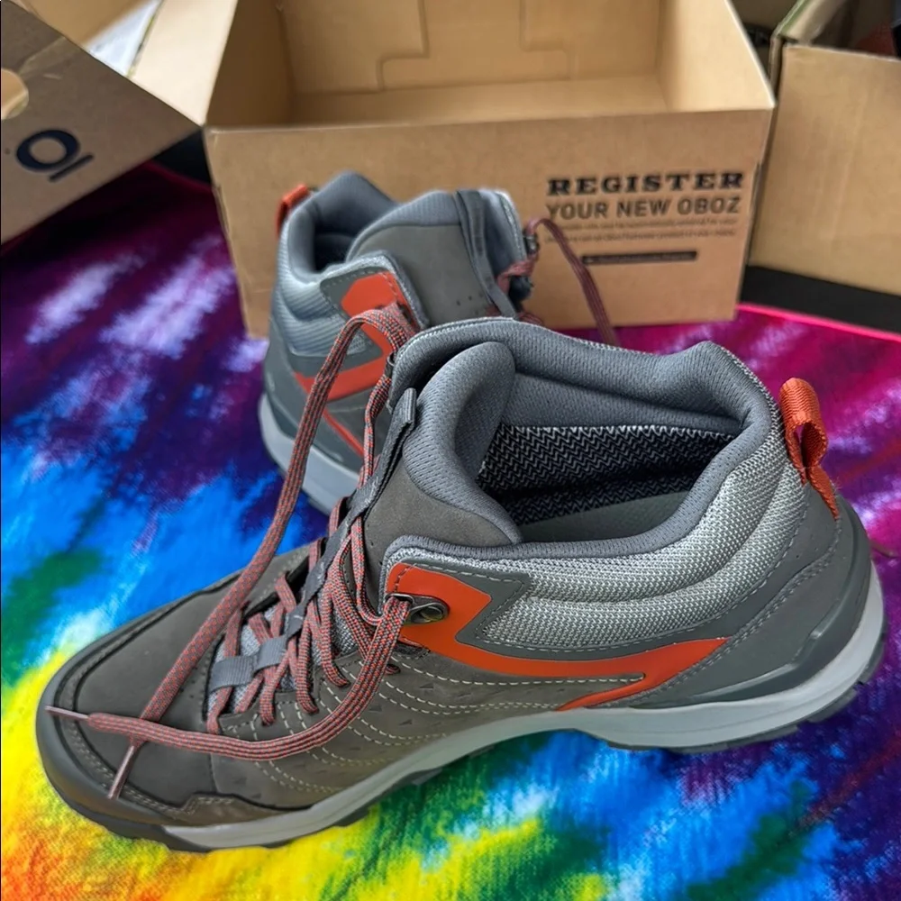 Oboz Men's Gray and Orange Hiking Shoes - Picture 1 of 3